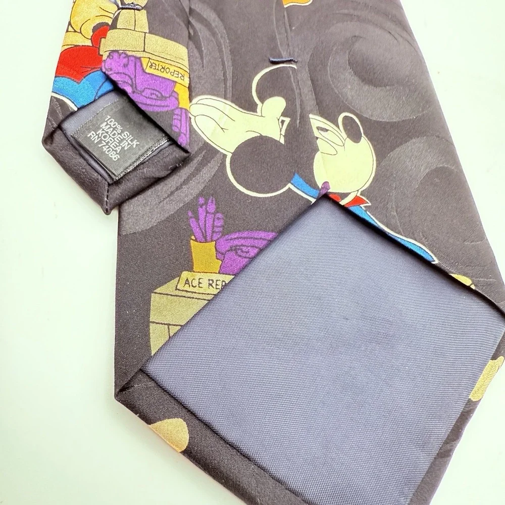 Mickey Unlimited Ace Reporter Character Print‎ Men's Necktie Tie Vintage